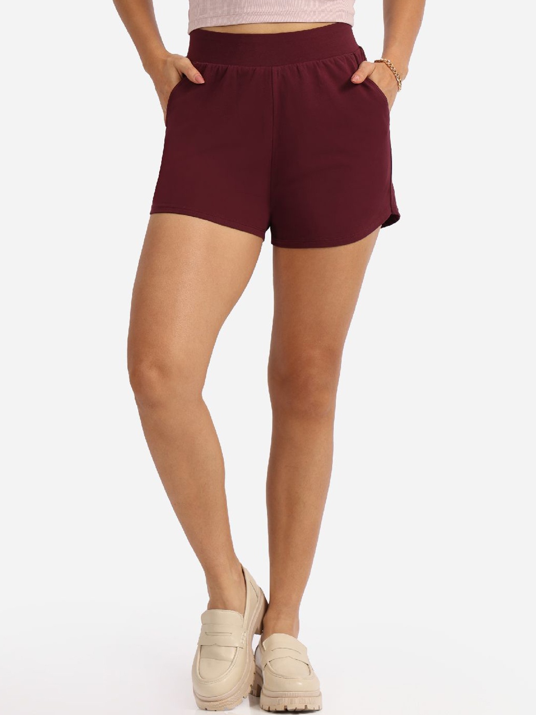 

Blissclub Women High-Rise Outdoor Shorts, Purple