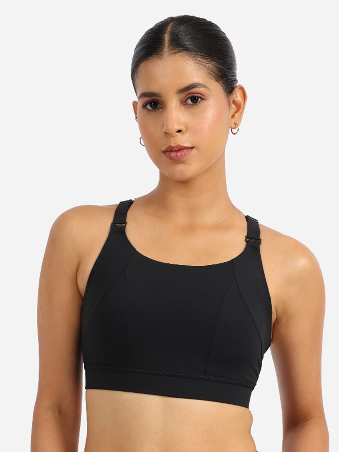 

Blissclub 360 Degree Support Removable Padded Full Coverage Workout Bra, Black