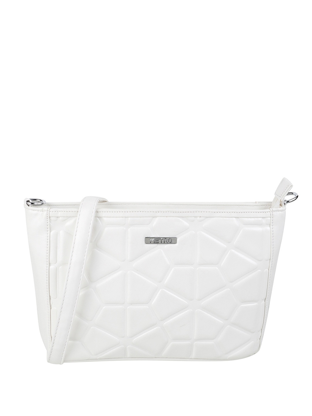 

Metro Men Geometric Bowling Handheld Bag with Quilted, White