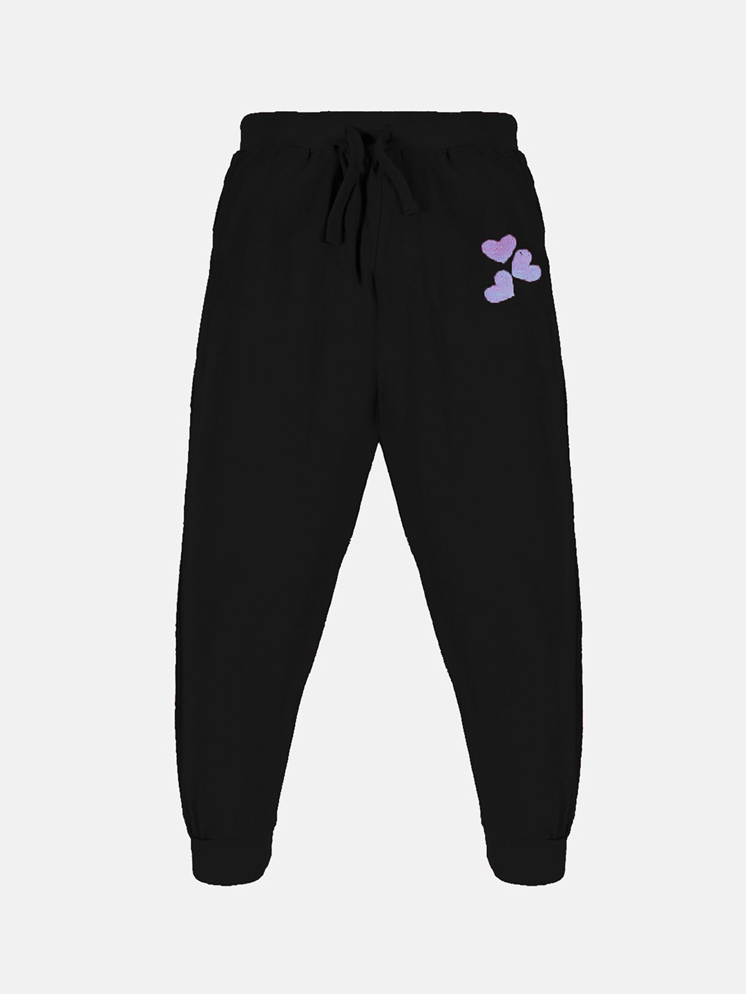 

KiddoPanti Girls Pure Cotton Track Pants, Black