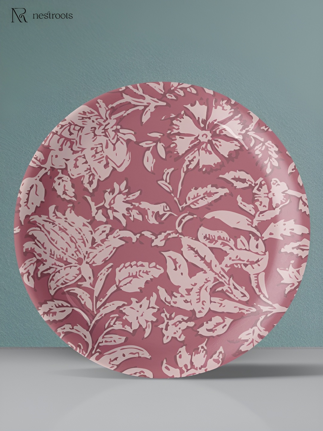 

nestroots Pink & Mauve Floral Printed Ceramic Wall Plates