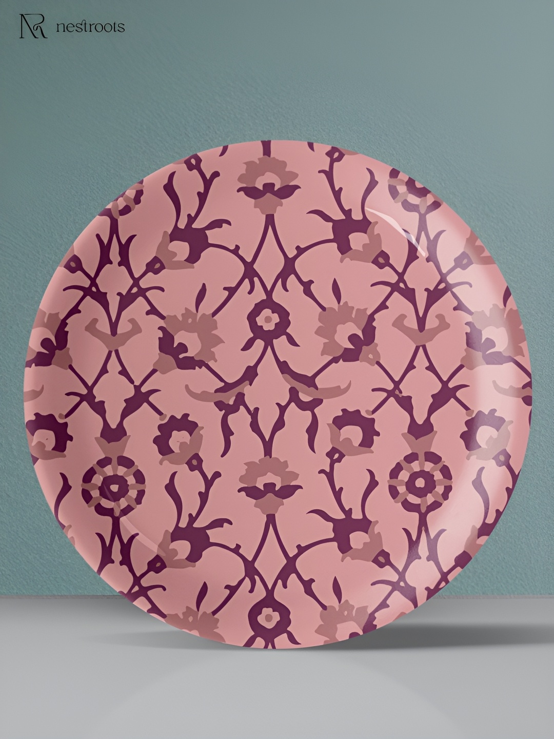 

nestroots Peach & Brown Ikat Print Porcelain Wall Plate