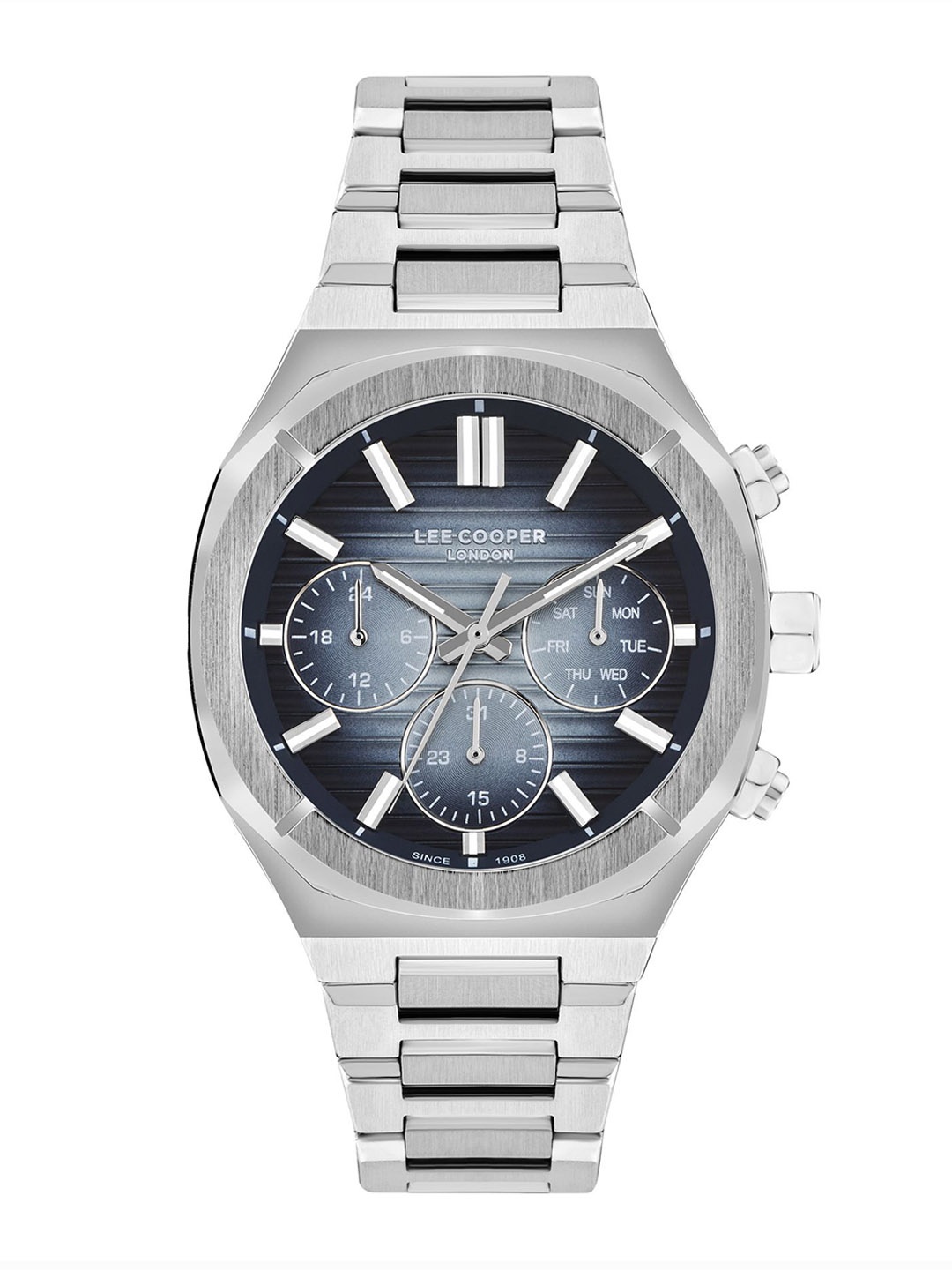 

Lee Cooper Men Dial & Stainless Steel Bracelet Style Straps Function Watch LC07959.390, Blue