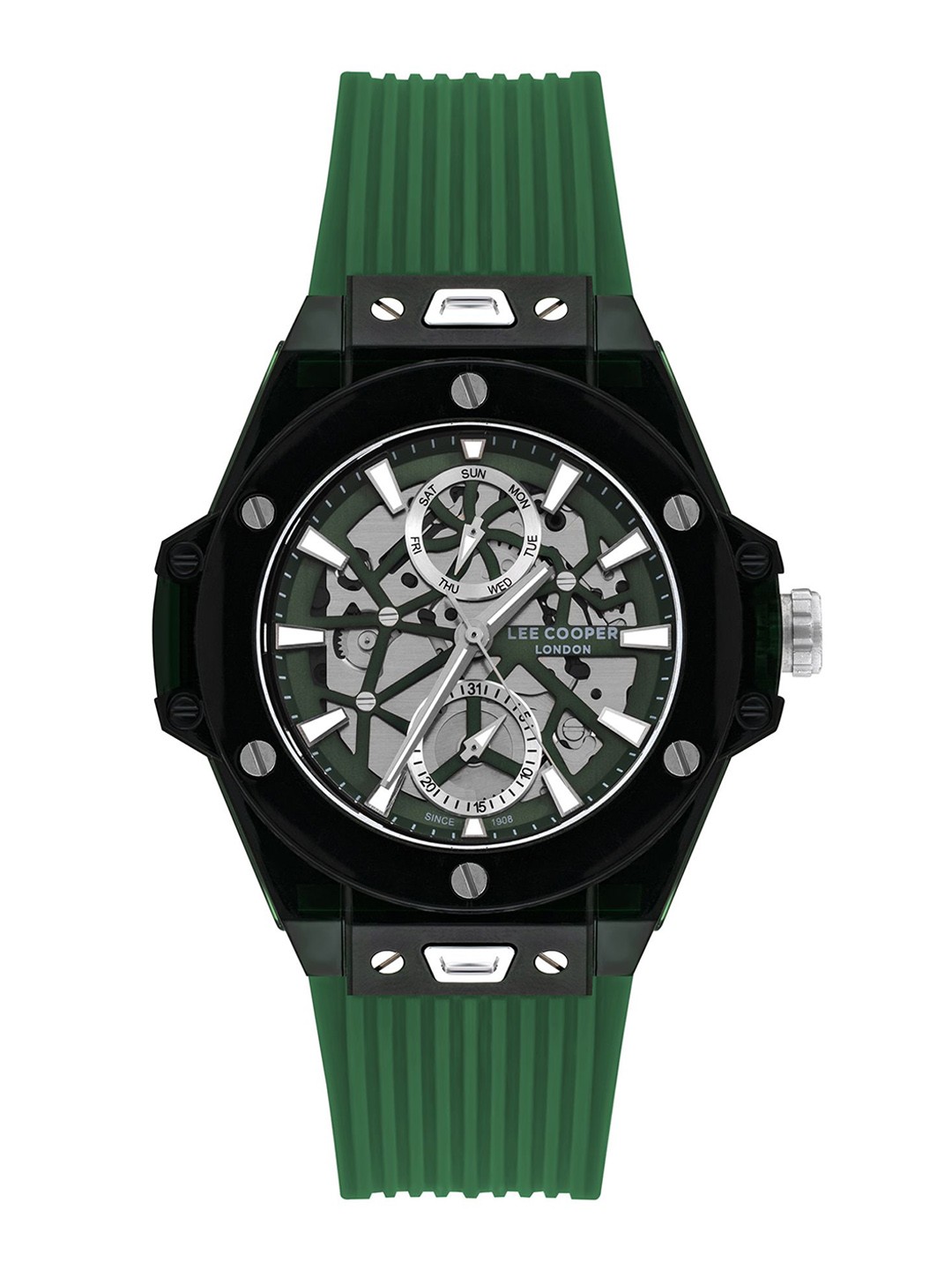 

Lee Cooper Men Patterned Dial & Digital Multi Function Powered Watch-LC07975.777, Green