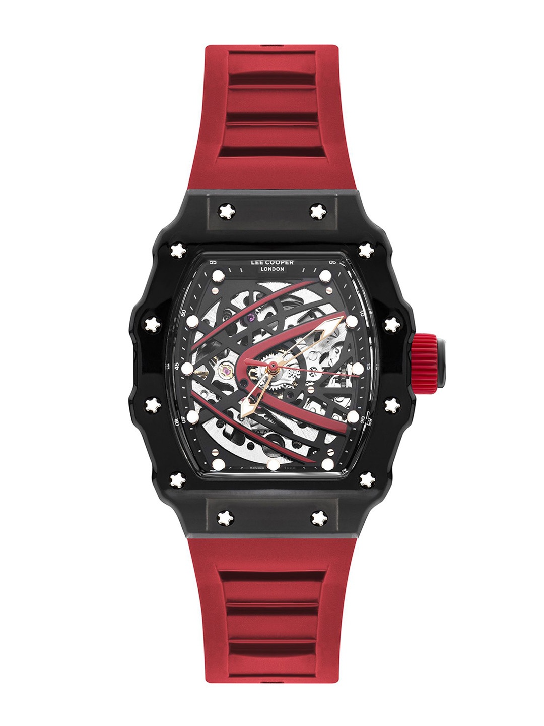 

Lee Cooper Men Brass Dial & Bracelet Style Straps Digital Automatic Motion Powered Watch LC07980.658, Silver