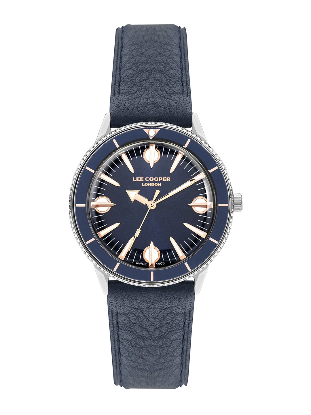 

Lee Cooper Women Brass Dial & Leather Bracelet Style Straps Watch LC07932.499, Blue