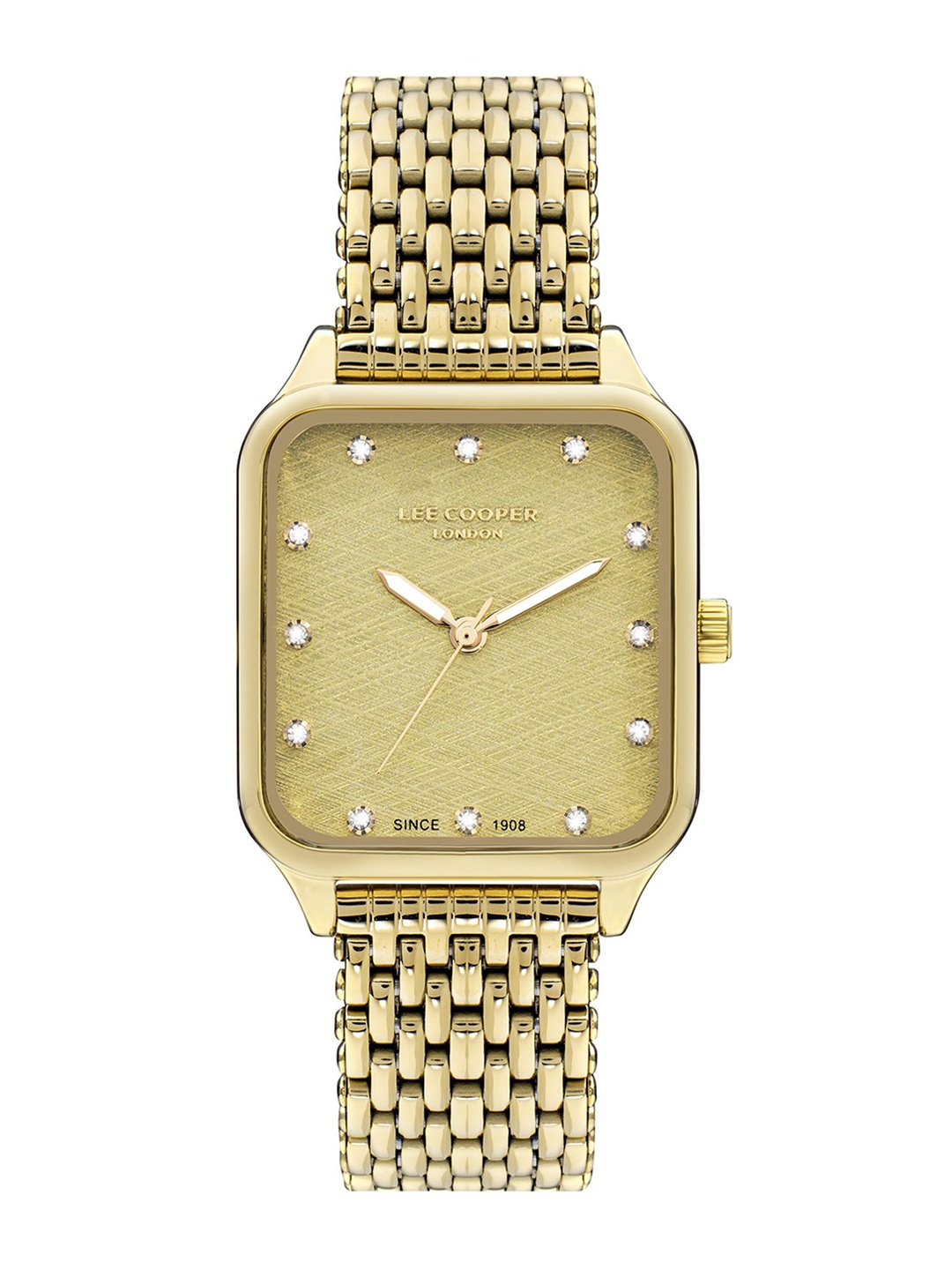 

Lee Cooper Women Embellished Dial & Stainless Steel Analogue Watch LC07957.110, Gold
