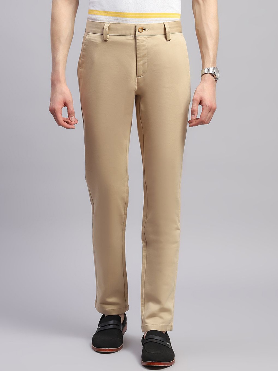 

Monte Carlo Men Mid-Rise Regular Fit Trouser, Beige