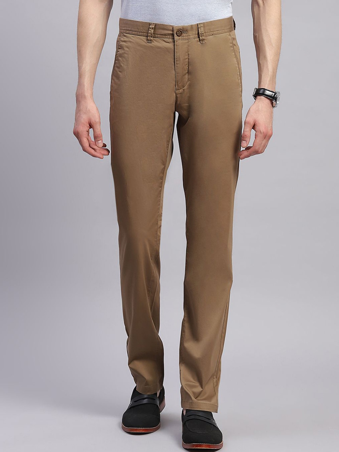 

Monte Carlo Men Mid-Rise Trousers, Brown