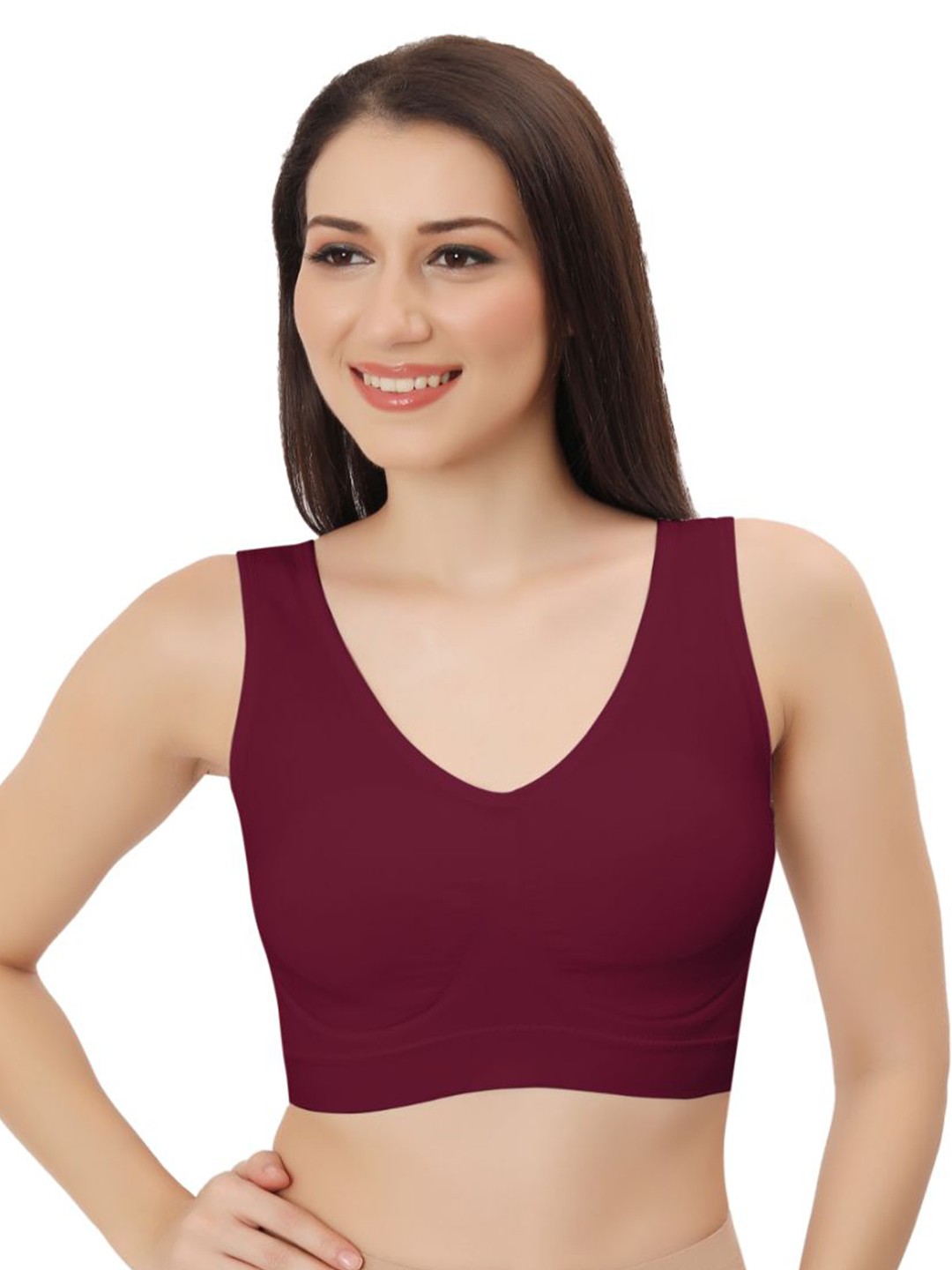 

Bella Voste Full Coverage Removable Padding Bra With All Day Comfort, Maroon