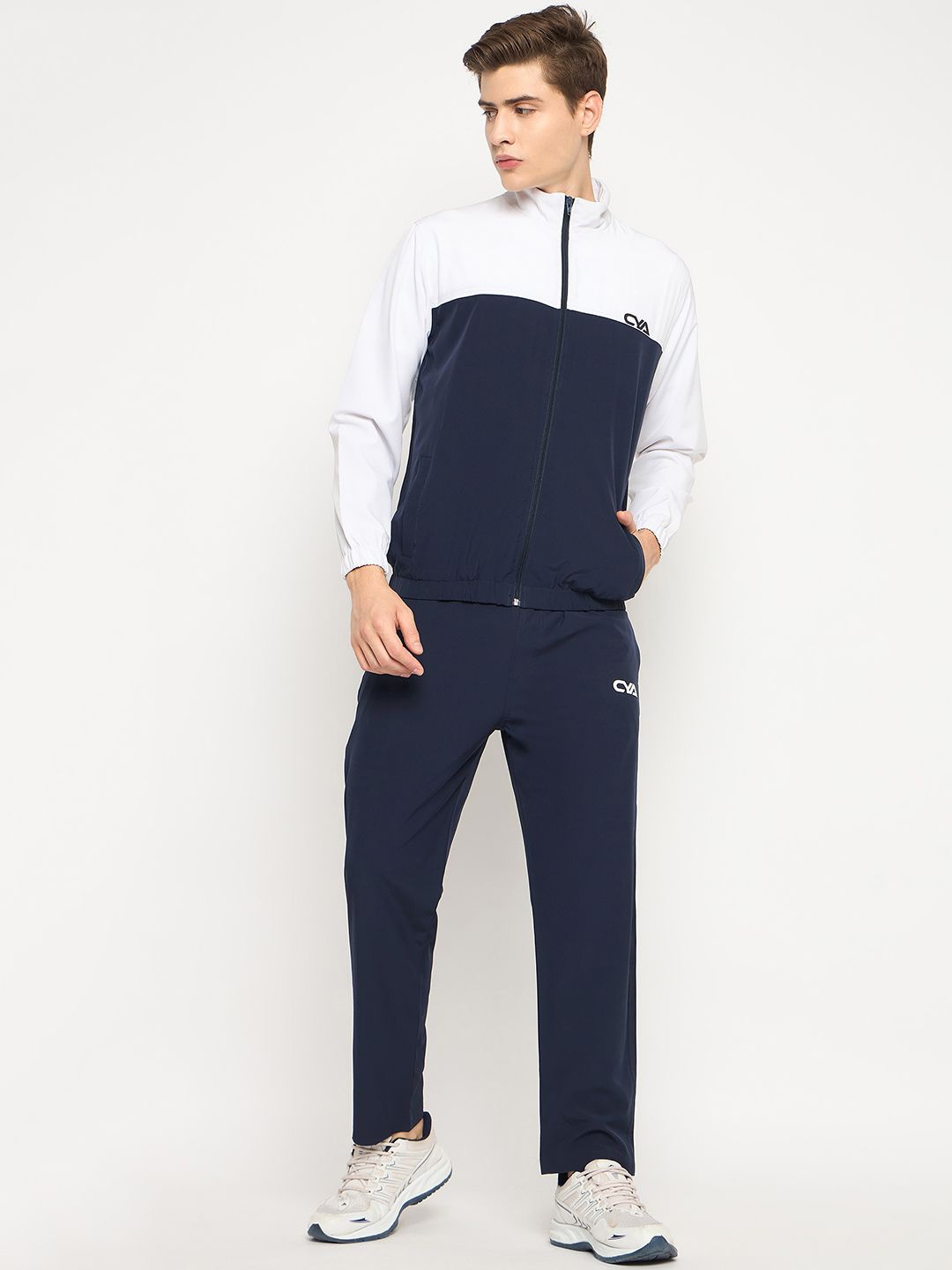 

Club York Men Colourblocked Long Sleeve Jacket & Track Pant Tracksuits, Navy blue