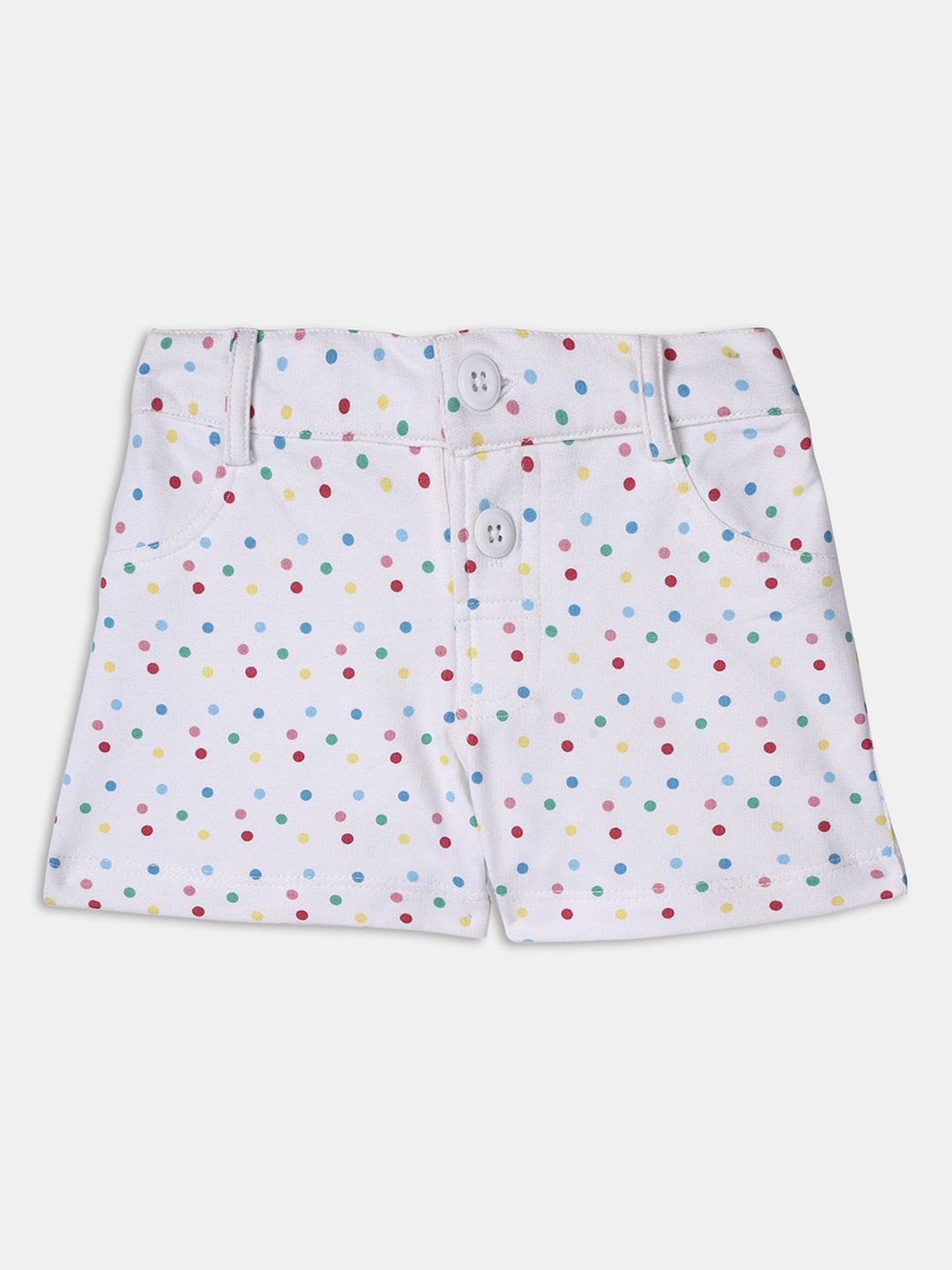 

YK Girls Geometric Printed Pure Cotton Shorts, White