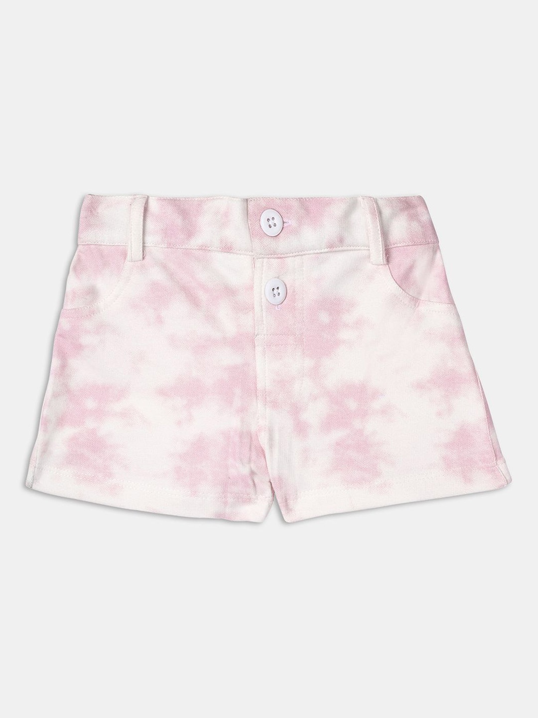

YK Girls Abstract Printed Pure Cotton Shorts, Pink