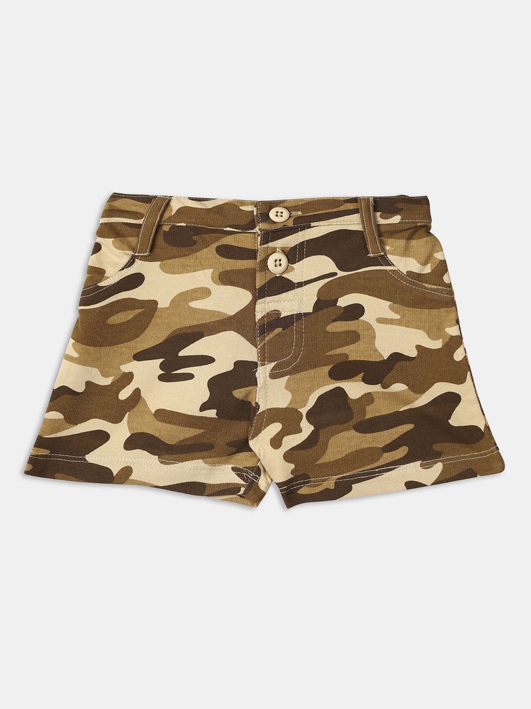 

YK Girls Camouflage Printed Pure Cotton Shorts, Brown