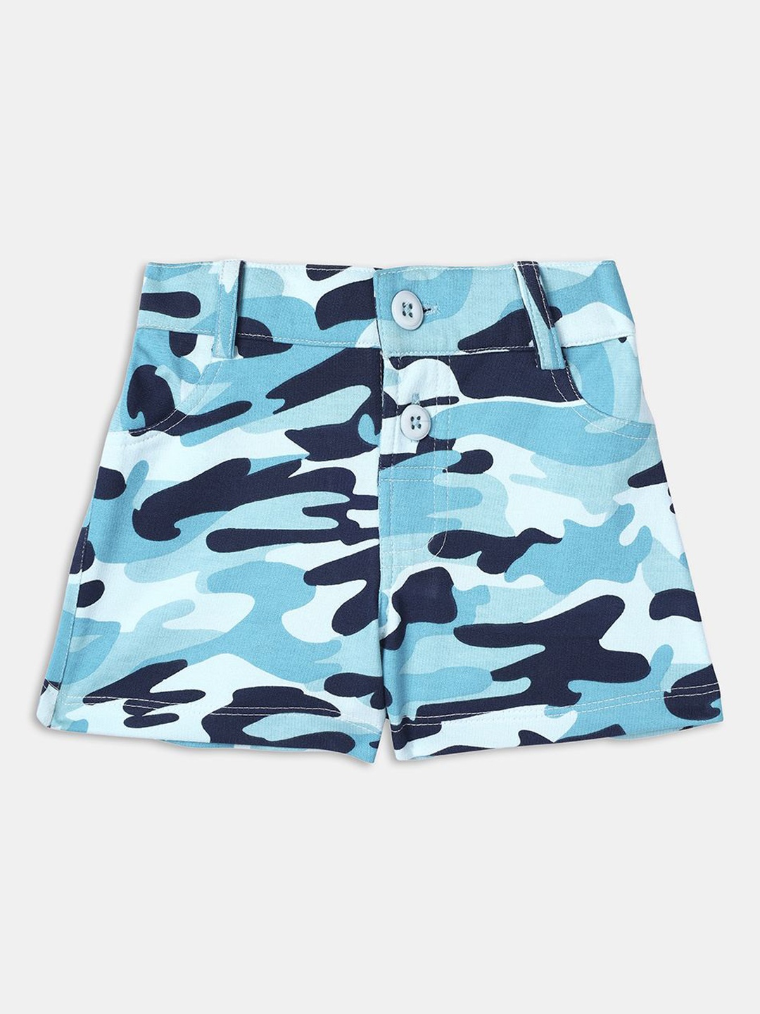 

YK Girls Camouflage Printed Pure Cotton Shorts, Blue