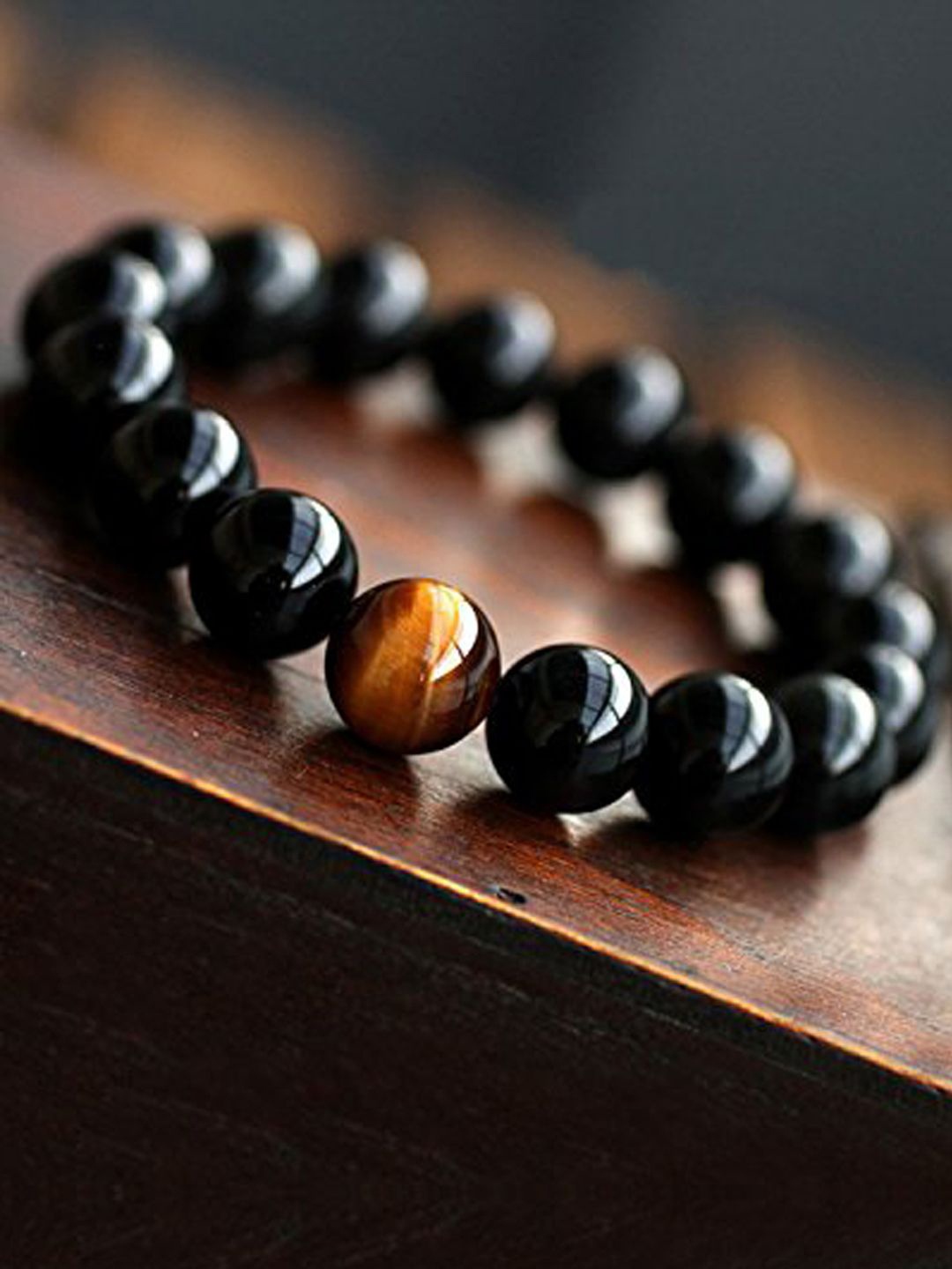 

Young & Forever Unisex Onyx Elasticated Bracelet, Black