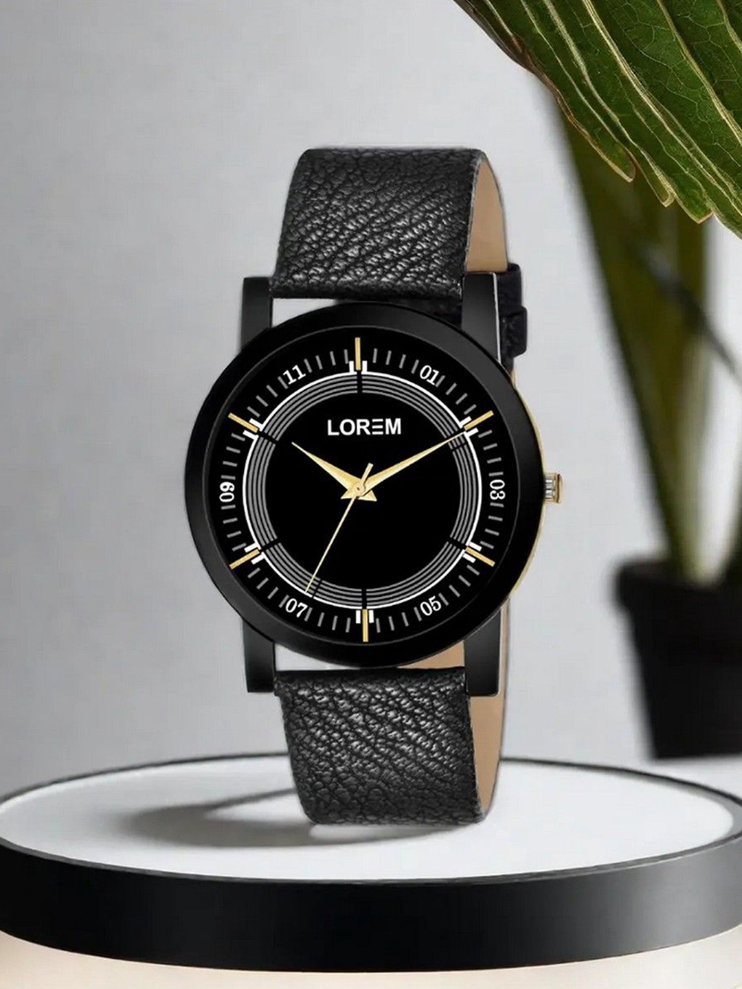 

LOREM Men Dial & Bracelet Style Straps Analogue Watch LR48-A, Black