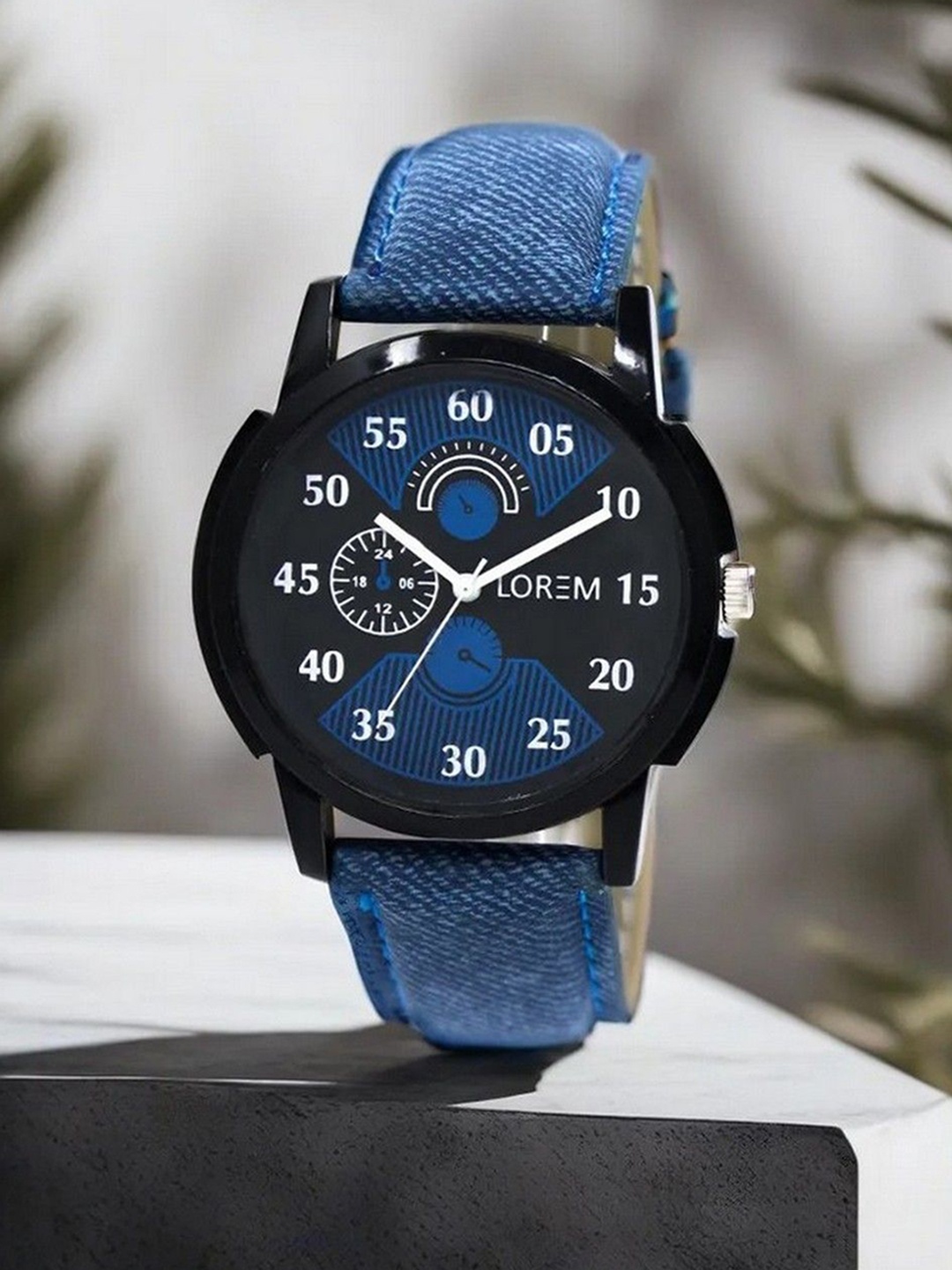 

LOREM Men Dial & Denim Straps Analogue Watch LR02-A, Blue