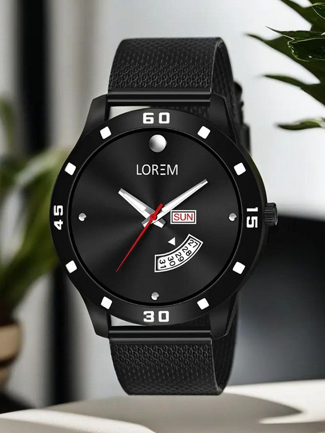 

LOREM Men Dial & Bracelet Style Straps Analogue Watch-LR73-A, Black