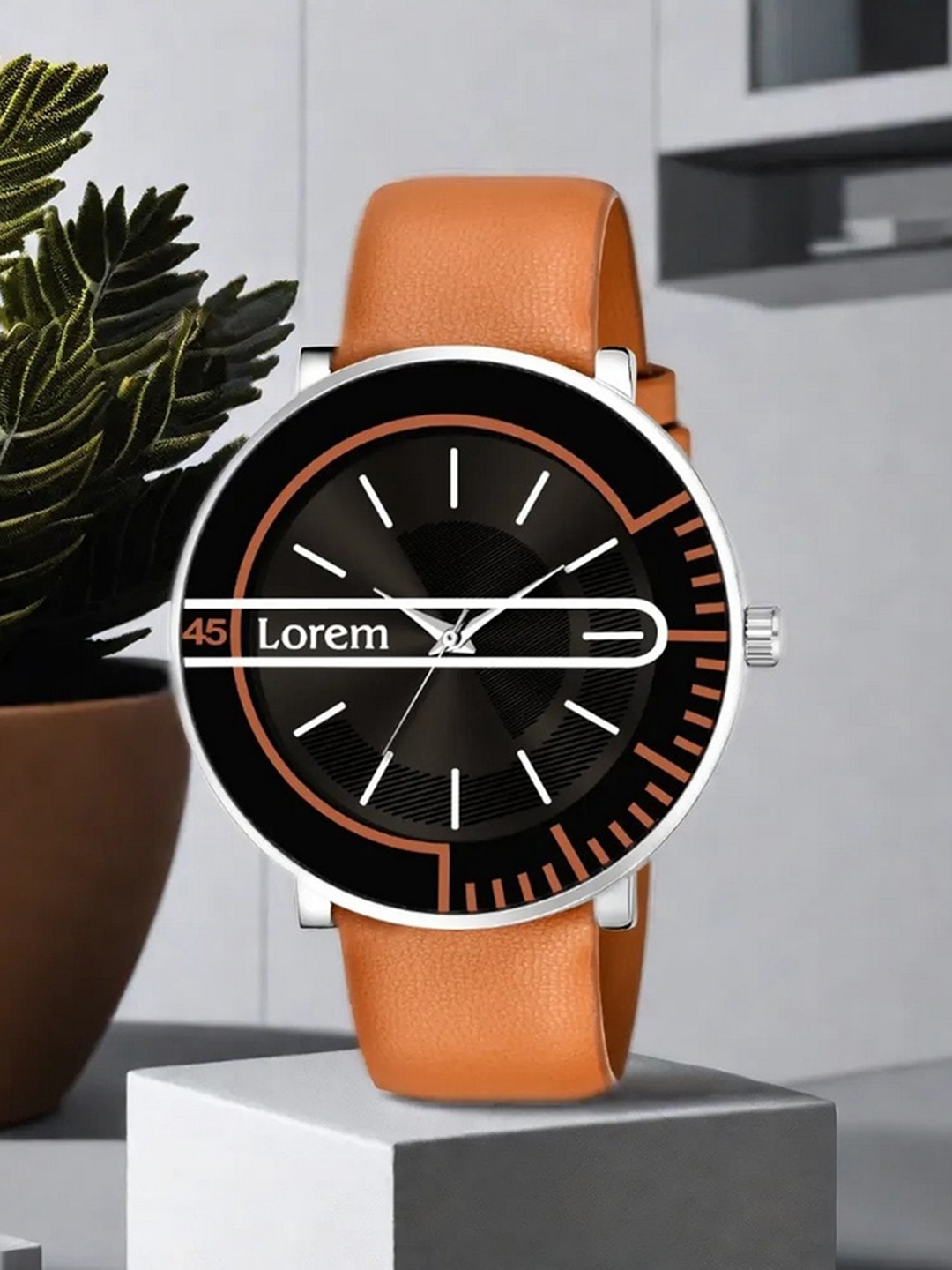 

LOREM Men Dial & Bracelet Style Straps Analogue Watch-LR71-A, Black