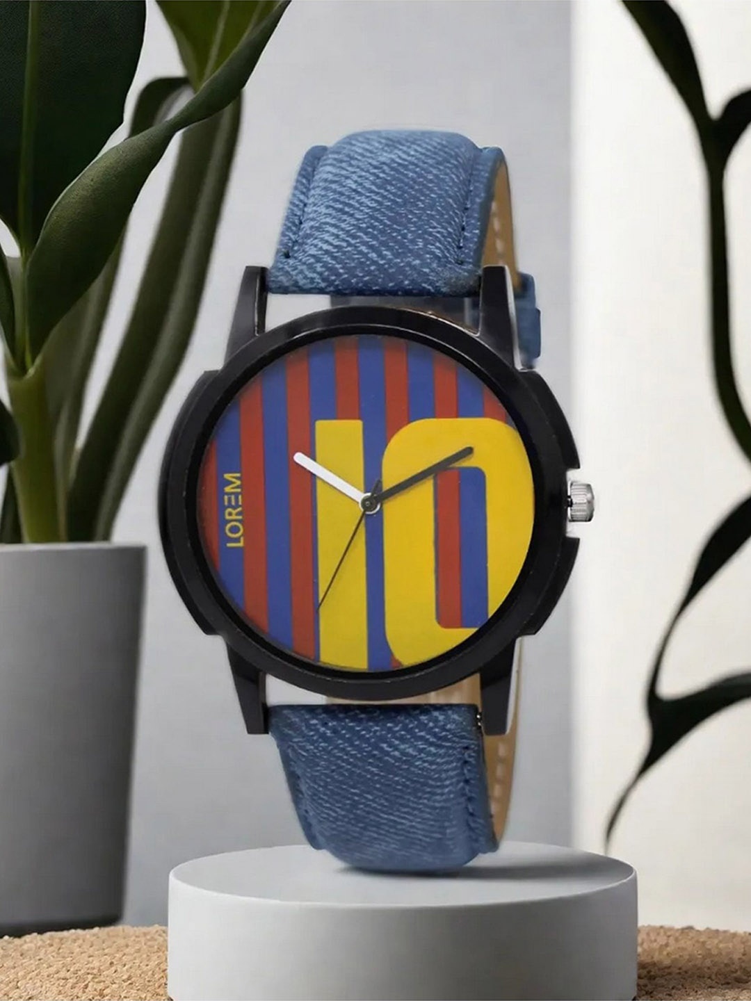 

LOREM Men Printed Dial & Straps Analogue Watch LR10-A, Blue