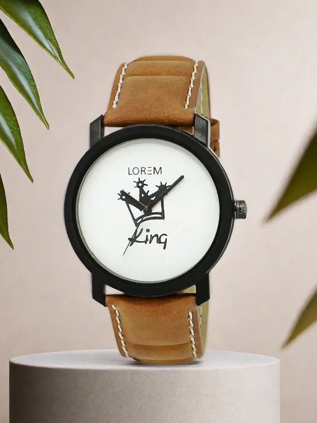 

LOREM Men Printed Dial & Straps Analogue Watch LR18-A, White