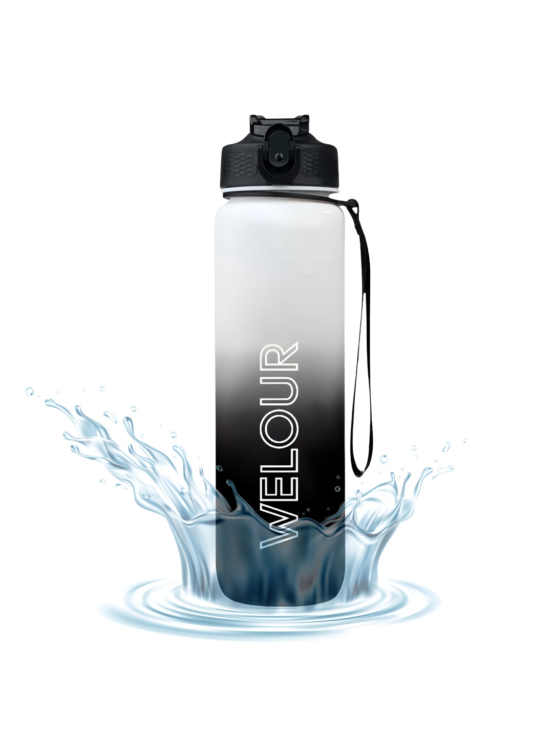 

WELOUR Black & Grey 3 Pieces Colourblocked Water Bottles 2 L Each