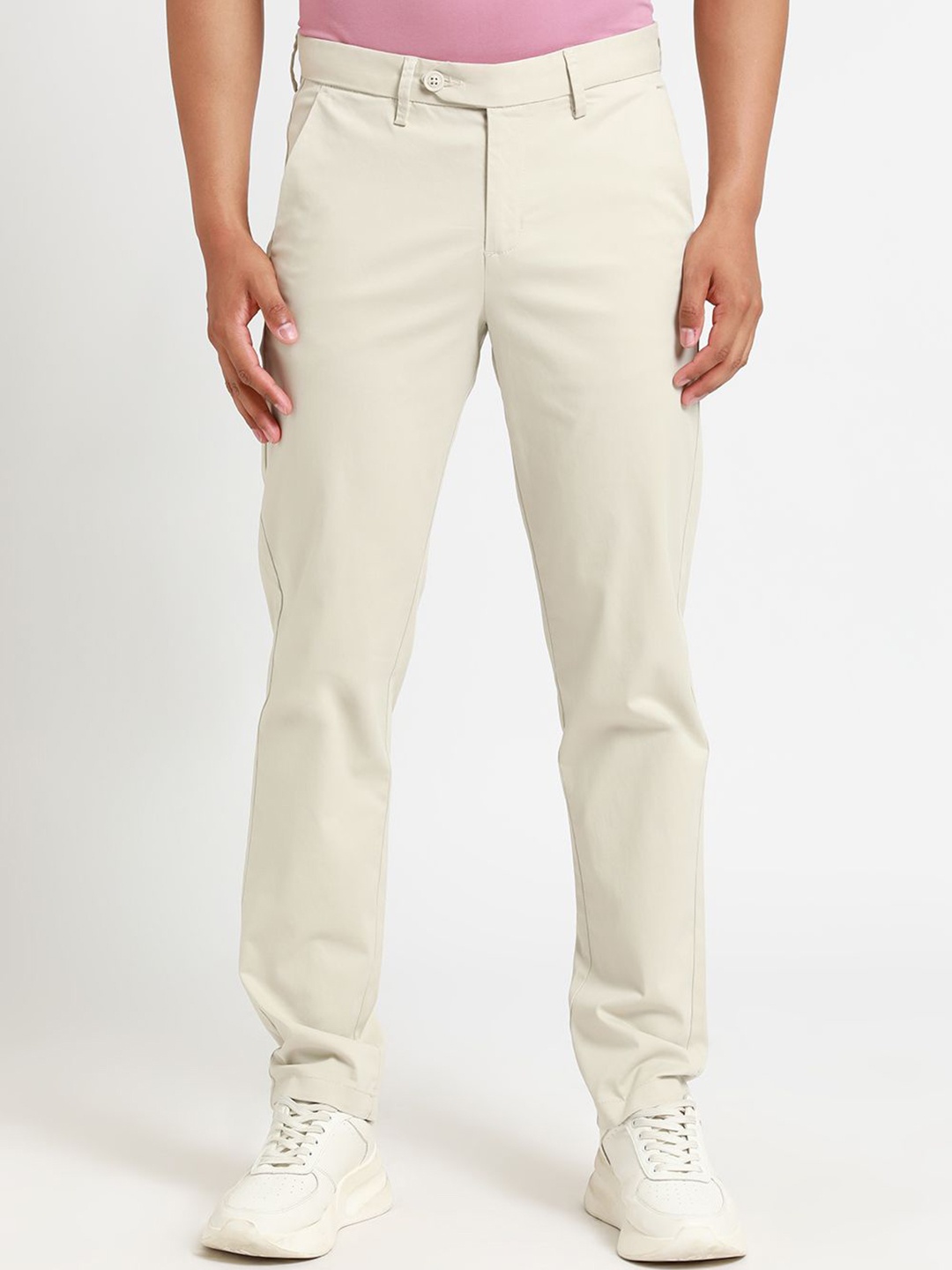 

Banana Club Men Relaxed Mid-Rise Chinos Trousers, Cream