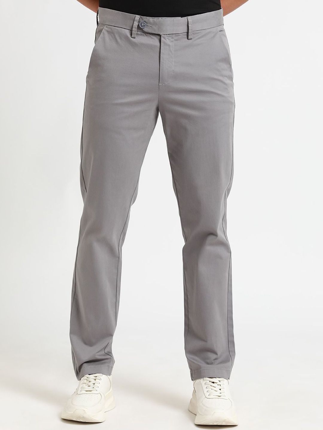 

Banana Club Men Relaxed Cotton Chinos Trousers, Grey