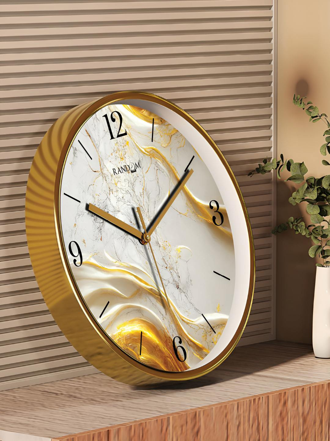 

RANDOM White & Black Printed Contemporary Analogue Round Wall Clock