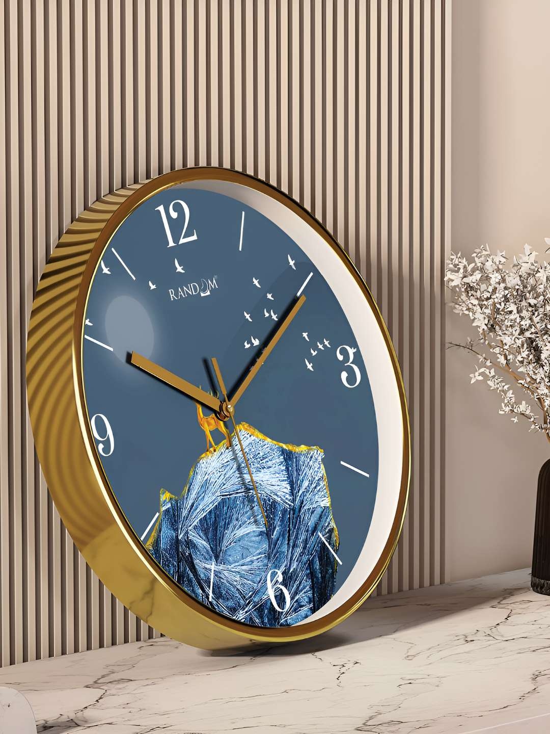 

RANDOM Blue & Yellow Printed Analogue Contemporary Wall Clock
