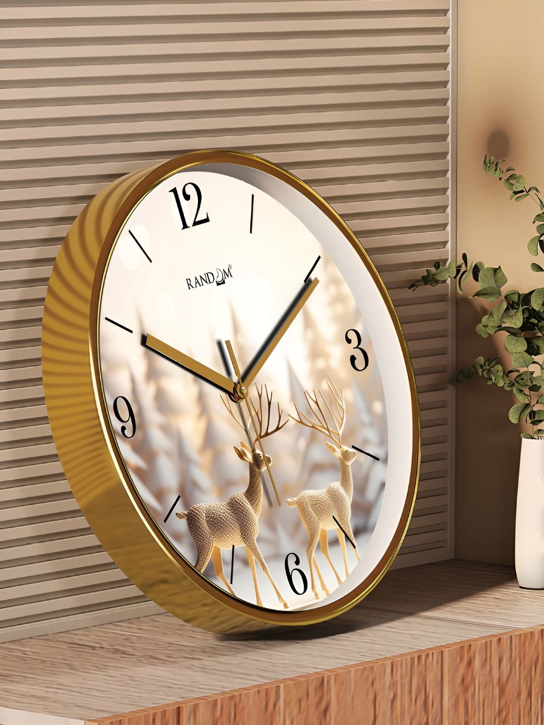 

RANDOM Grey Melange & Cream Printed Contemporary Analogue Round Wall Clock