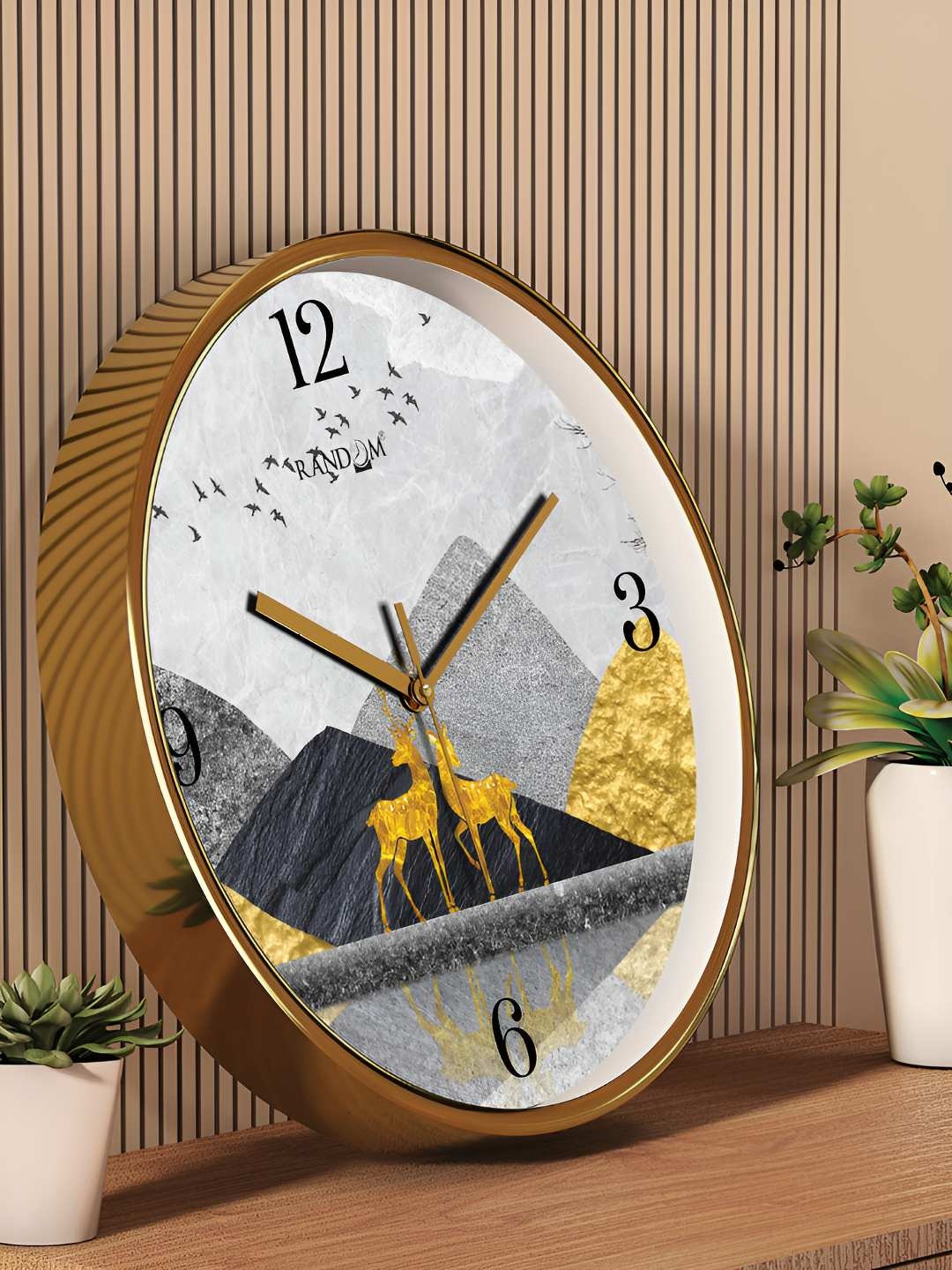 

RANDOM White & Black Printed Contemporary Analogue Round Wall Clock