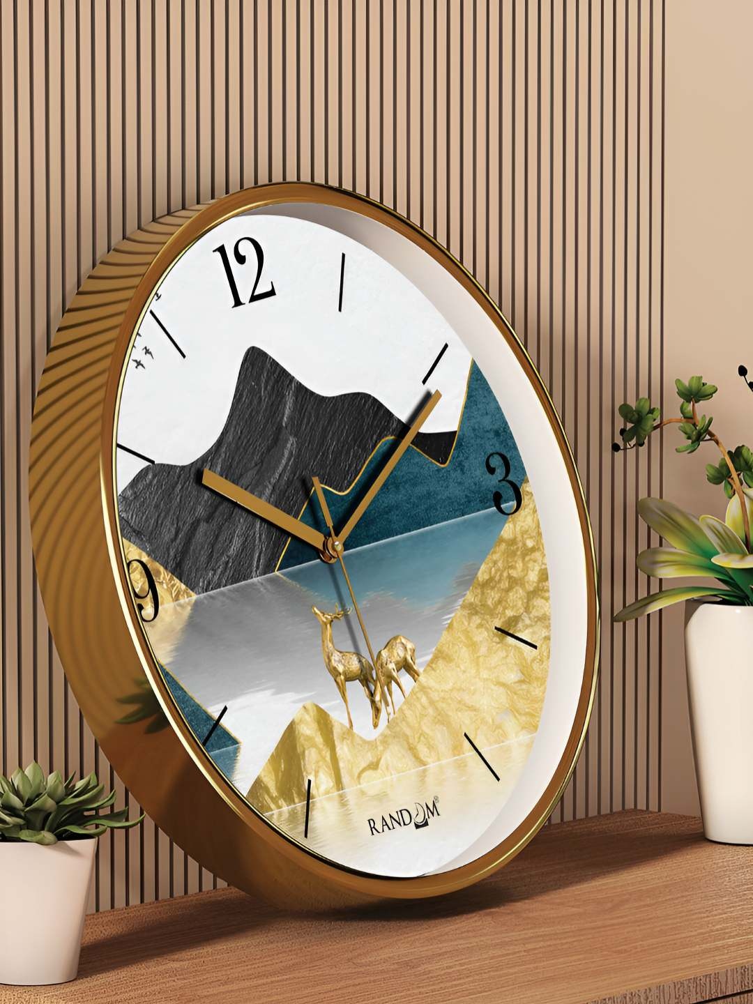

RANDOM Yellow & White Printed Analogue Contemporary Wall Clock
