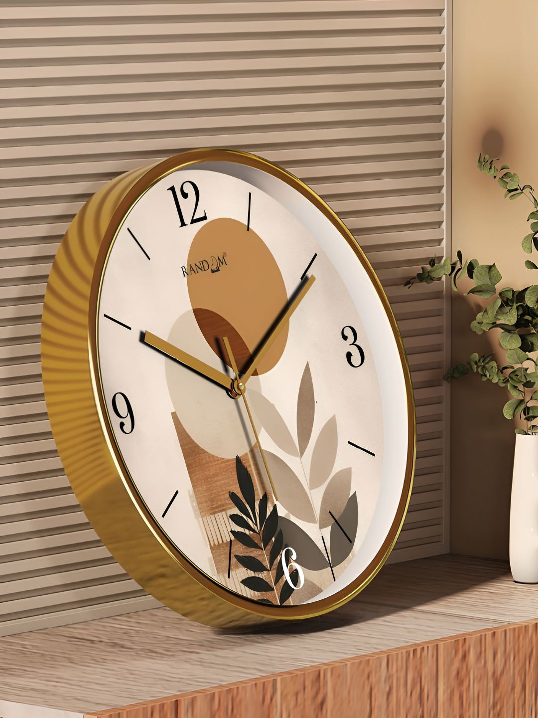 

RANDOM White & Brown Printed Analogue Contemporary Wall Clock