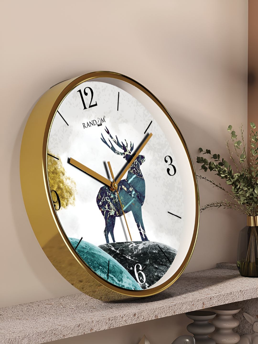 

RANDOM White & Yellow Printed Analogue Contemporary Wall Clock