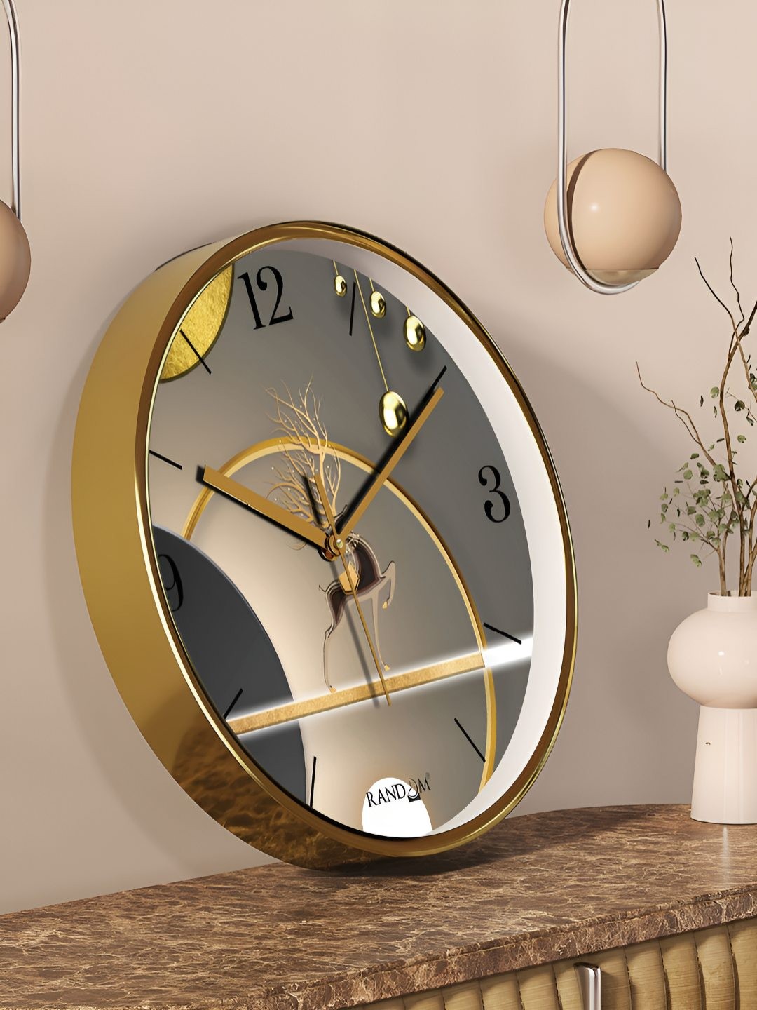 

RANDOM Grey & White Printed Analogue Contemporary Wall Clock
