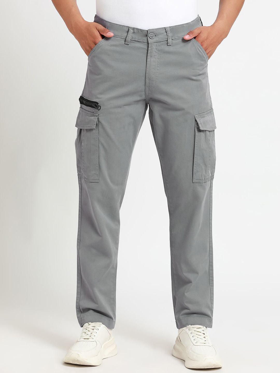 

Banana Club Men Relaxed Cargos Trousers, Grey