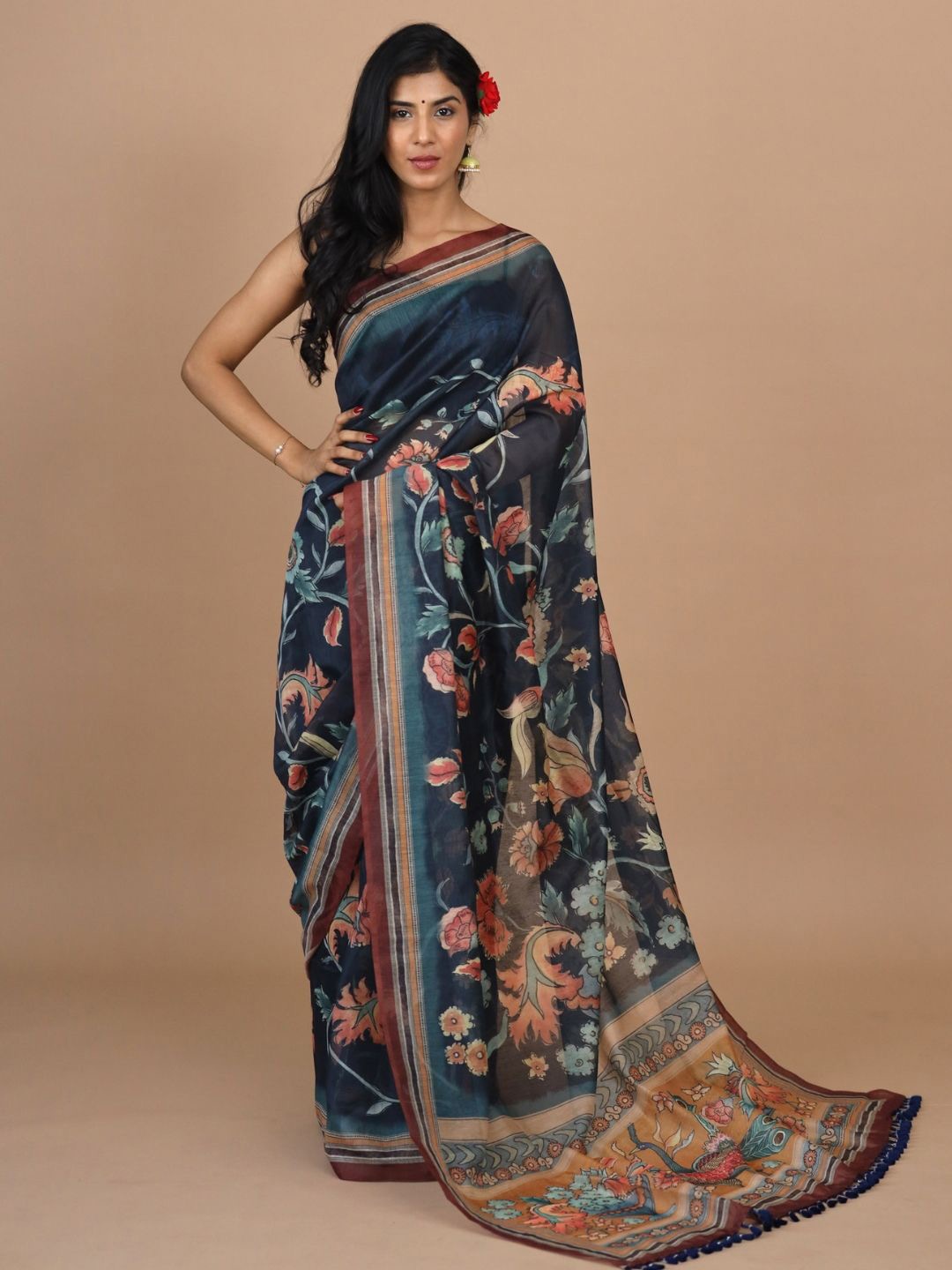 

Yuvani Ethnic Motifs Saree, Blue
