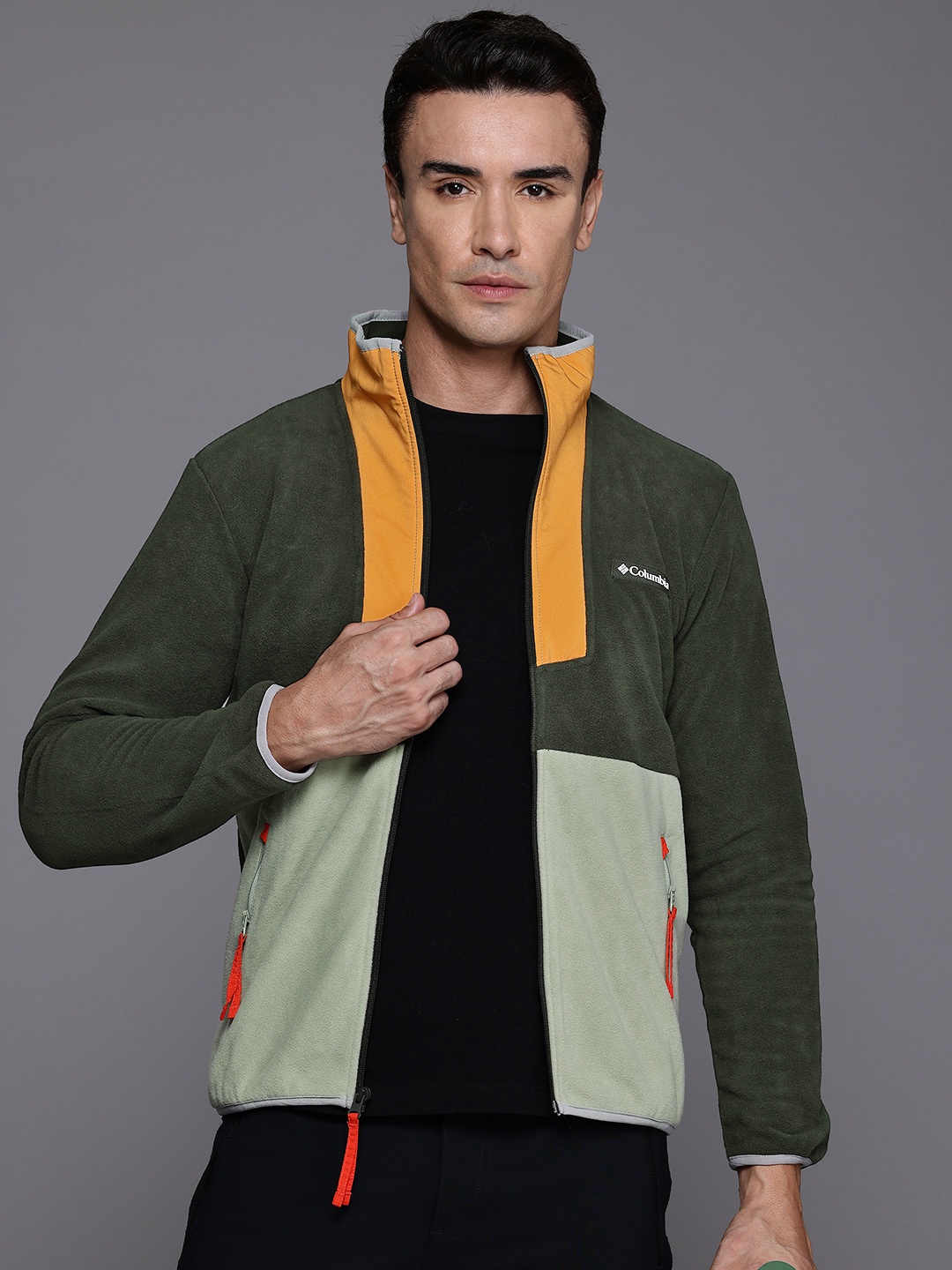 

Columbia Men Sequoia Grove Full Zip Fleece Colourblocked Lightweight Outdoor Sporty Jacket, Green