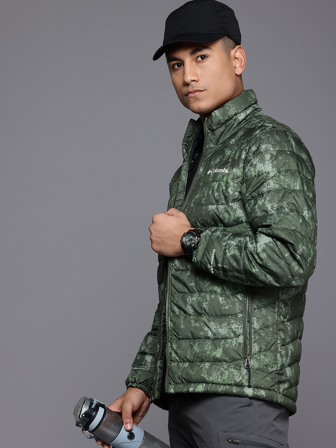 

Columbia Men Powder Lite II Printed Lightweight Outdoor Puffer Jacket, Green