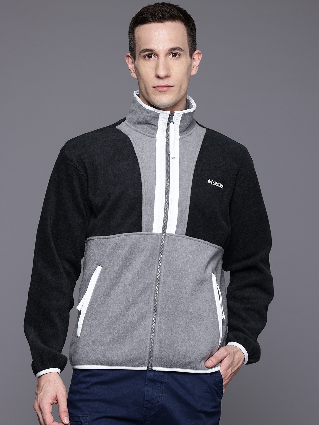 

Columbia Men Backbowl II Full Zip Fleece Colourblocked Lightweight Outdoor Jacket, Black