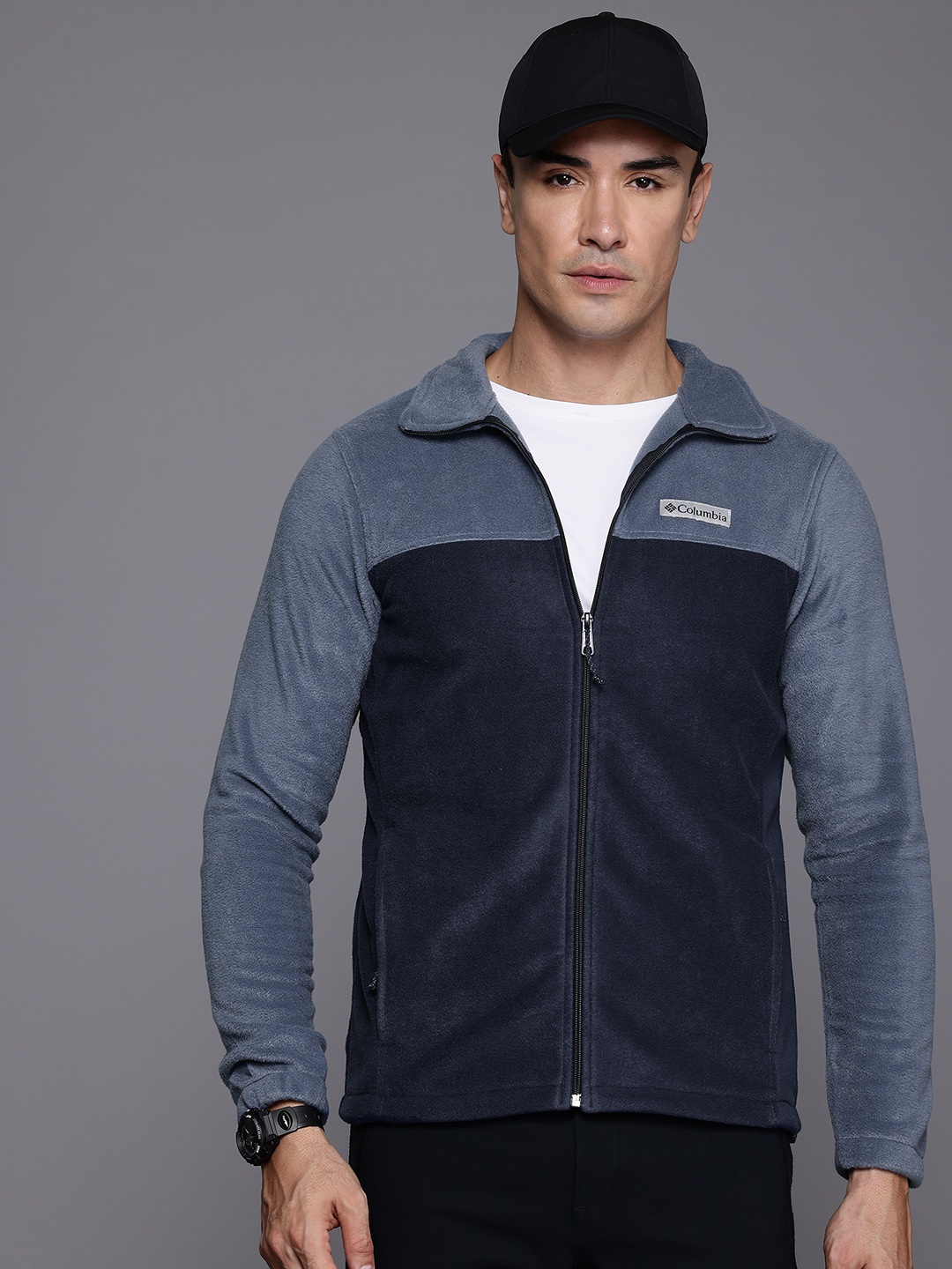 

Columbia Men Steens Mountain Full Zip 2.0 Colourblocked Lightweight Outdoor Sporty Jacket, Navy blue