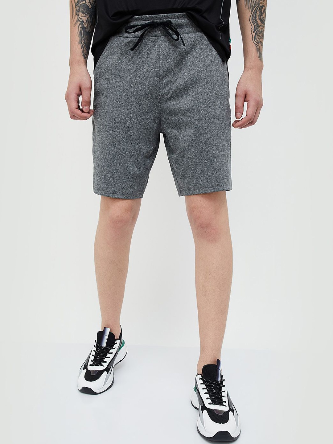 

Kappa Men Mid-Rise Shorts, Black