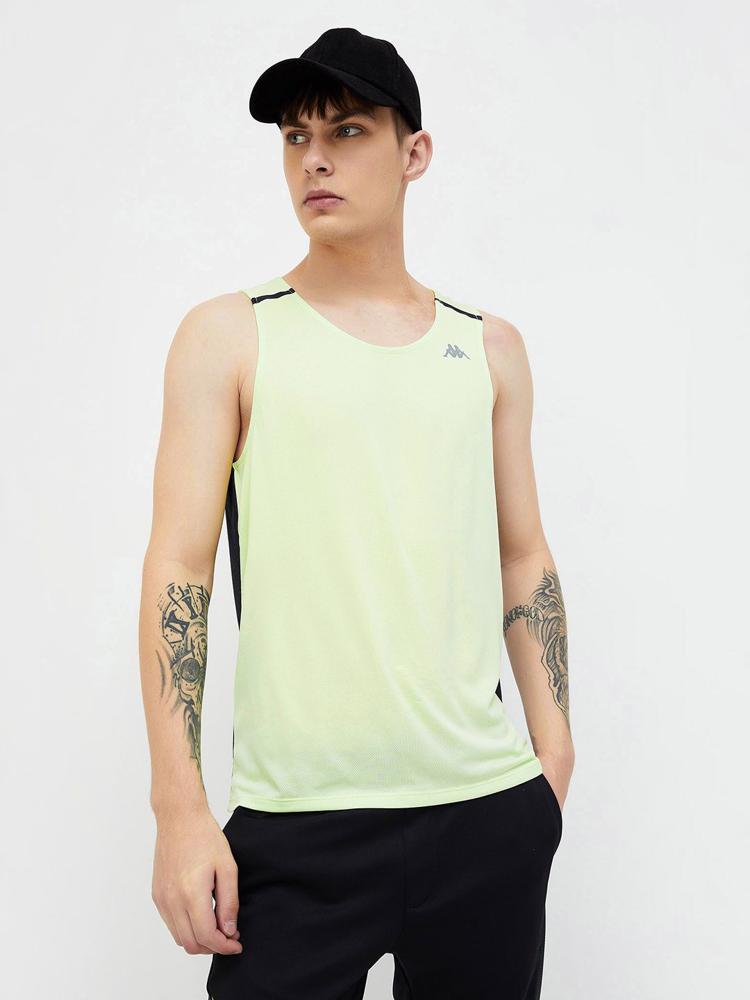 

Kappa Men Round Neck Colourblocked T-shirt, Green