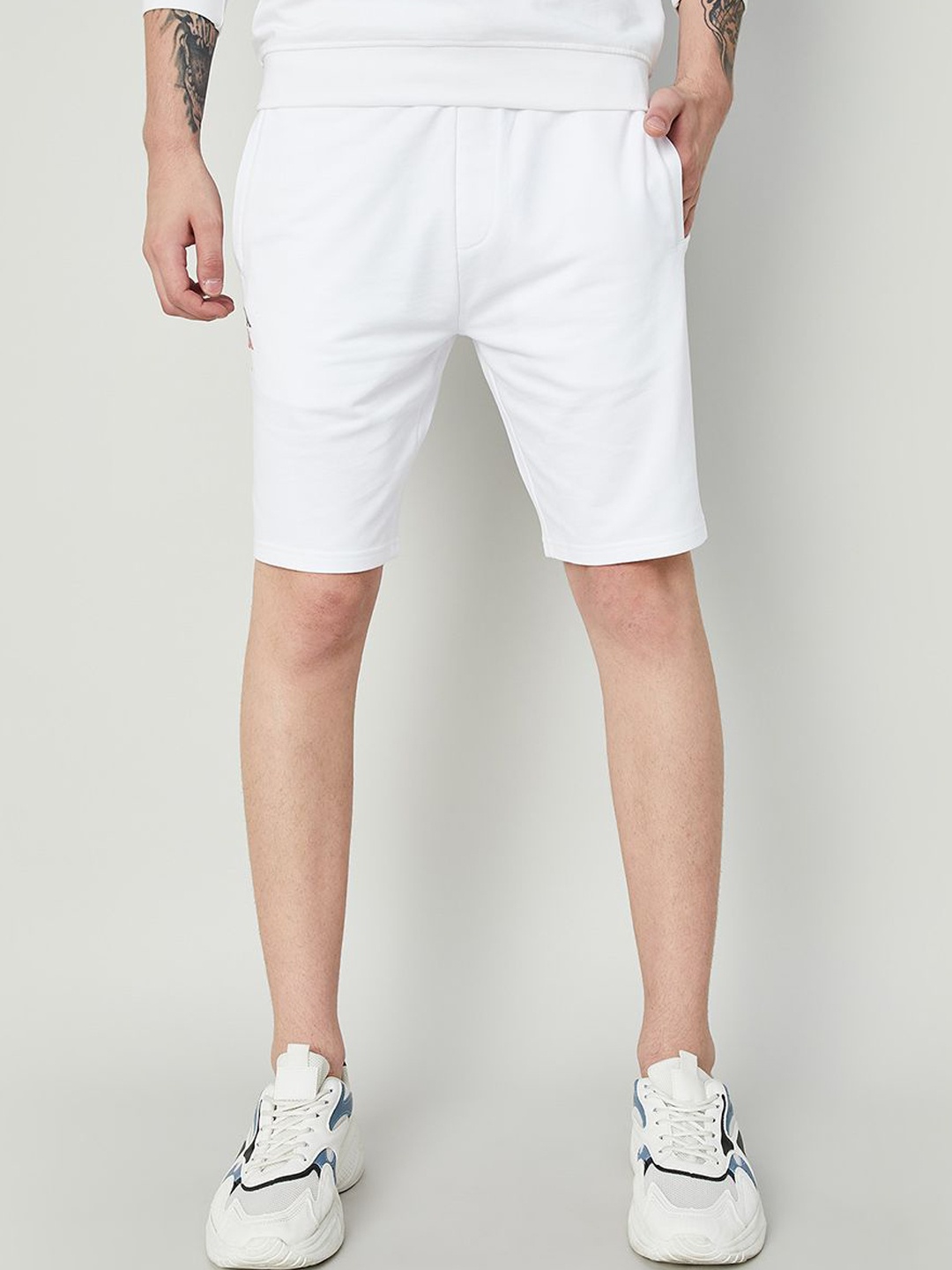 

Kappa Men Relaxed Fit Mid-Rise Cotton Shorts, White