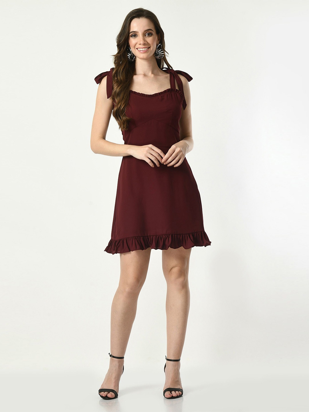 

Tushita Georgette Fit & Flare Dress, Maroon