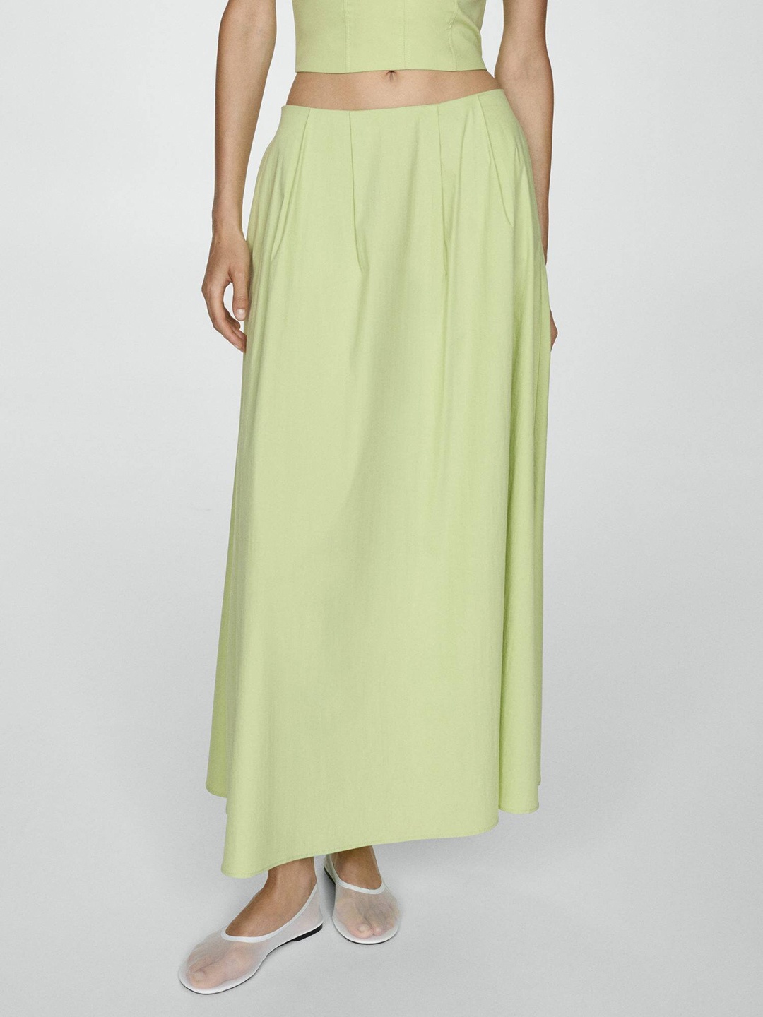 

MANGO Flared Maxi Dress with Pockets, Green