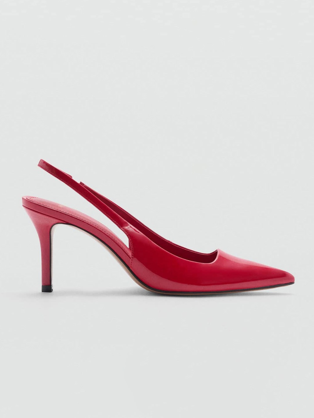 

MANGO Pointed Toe Slim Heeled Pumps, Red