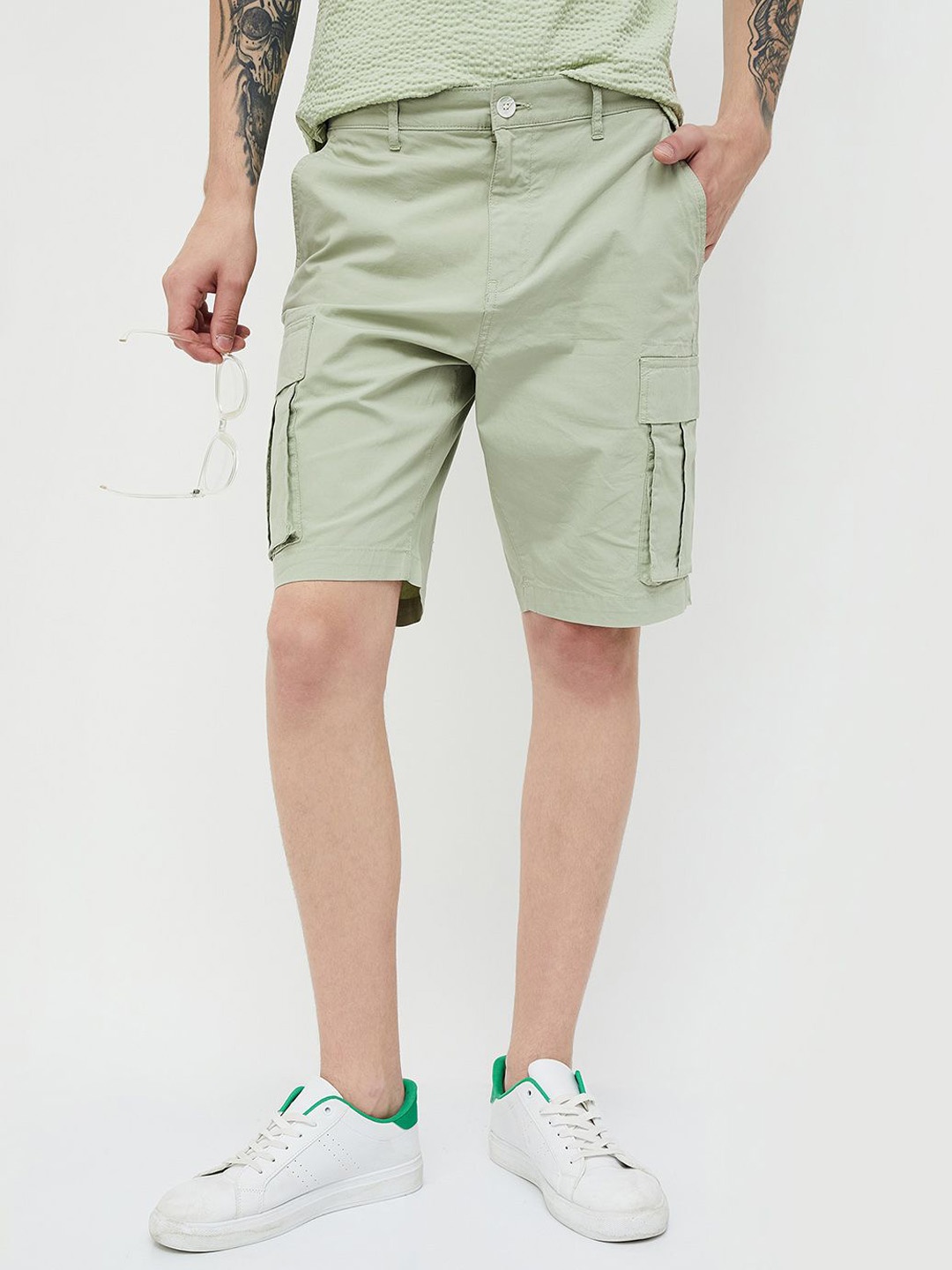 

Forca by Lifestyle Men Mid-Rise Cargo Shorts, Olive